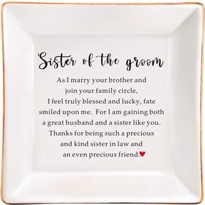 Sentimental Sister of the Groom Ring Plate